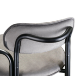 Стул барный Ror, round, велюр, черный/серый