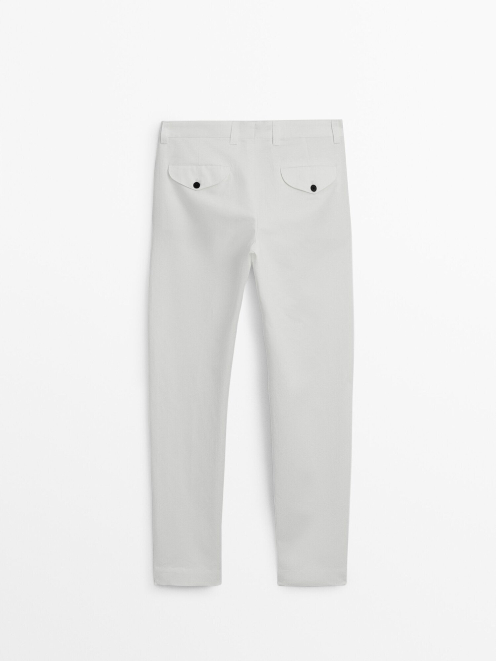 Massimo Dutti Брюки чинос из хлопкового льна, белый