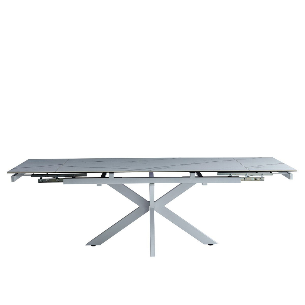 Стол керамический LA ALTA VENECJA Lisa white 160-240*90, каркас белый