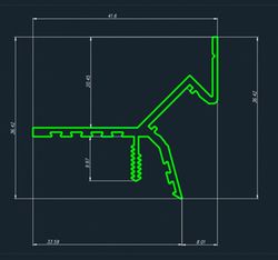 Потолочный профиль Pro Design Gipps 594 черный, 2700x36,4x41,6 мм