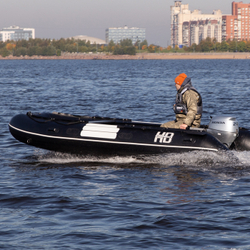 Надувная ПВХ-лодка BADGER Heavy Duty 390 AL, Черный