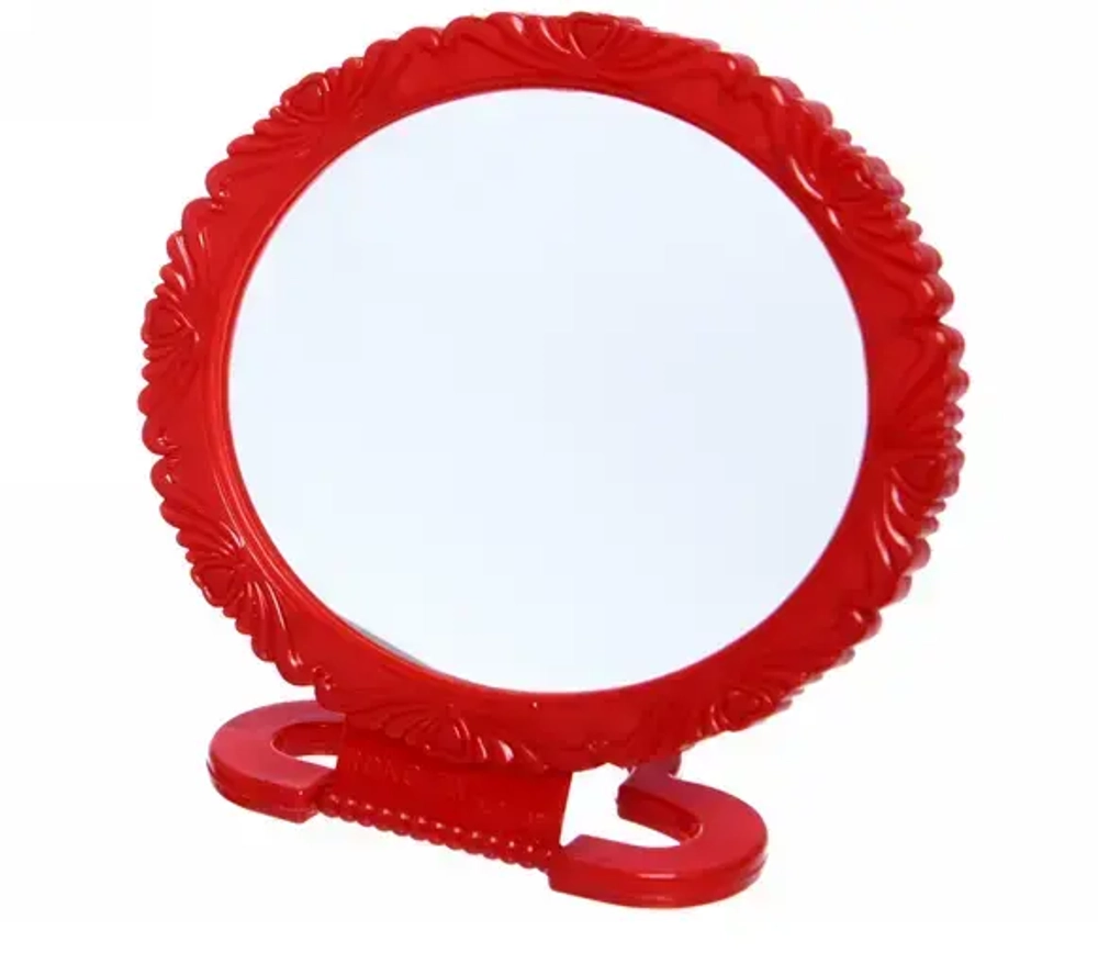 Зеркало настольное в пластиковой оправе «Ажурный кант» круг, подвесное, цвет микс, d-12см (Стикер на минивложение 10шт)