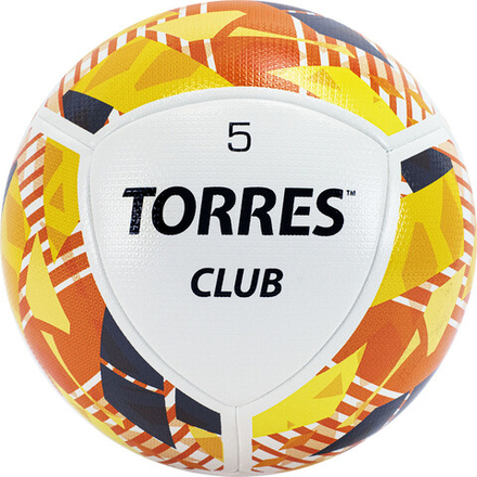 Мяч футбольный "TORRES Club" арт.F320035, р.5, 10 панели. PU, гибрид. сшив, беж-оранж-сер