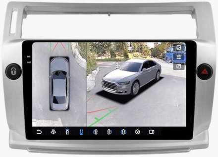 Магнитола для Citroen C4 2004-2011 - FarCar BX3036M-360 монитор 9.5" 2K QLED на Android 13, 6Гб+128Гб, CarPlay, 4G SIM-слот, 4 камеры в комплекте