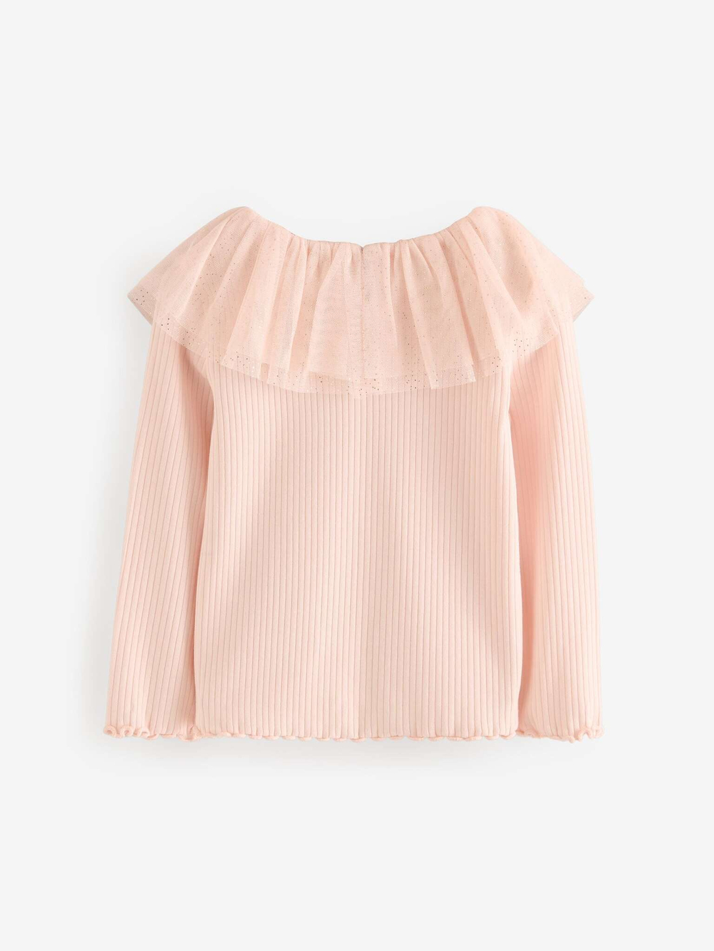 Лонгслив с воротником для девочки Next B22-705, Персиковый