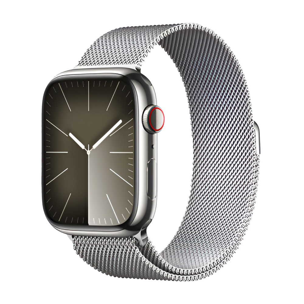 Умные часы Apple Watch Series 9 GPS + Cellular, 45mm, Stainless Steel Case with Silver Milanese Loop (Серебристый)