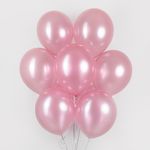 Шар (12''/30 см) Ярко-розовый, металлик, 100 шт.