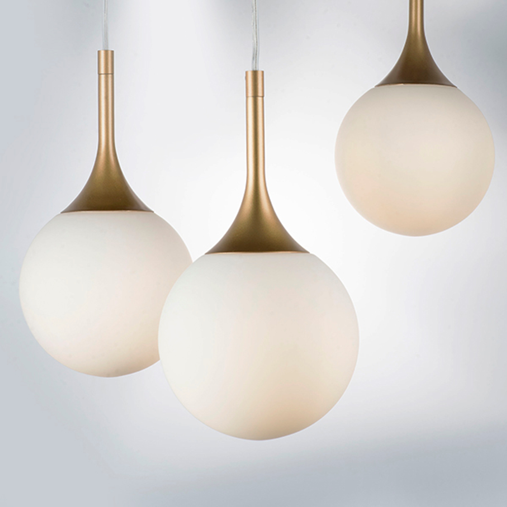 813012 Подвес GLOBO 1х40W E14 золото/белый