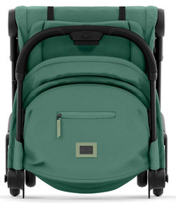 Коляска Cybex Coya Matt Black Frame Cloud G i-Size Fog Grey 2 в 1 Leaf Green с дождевиком и бампером
