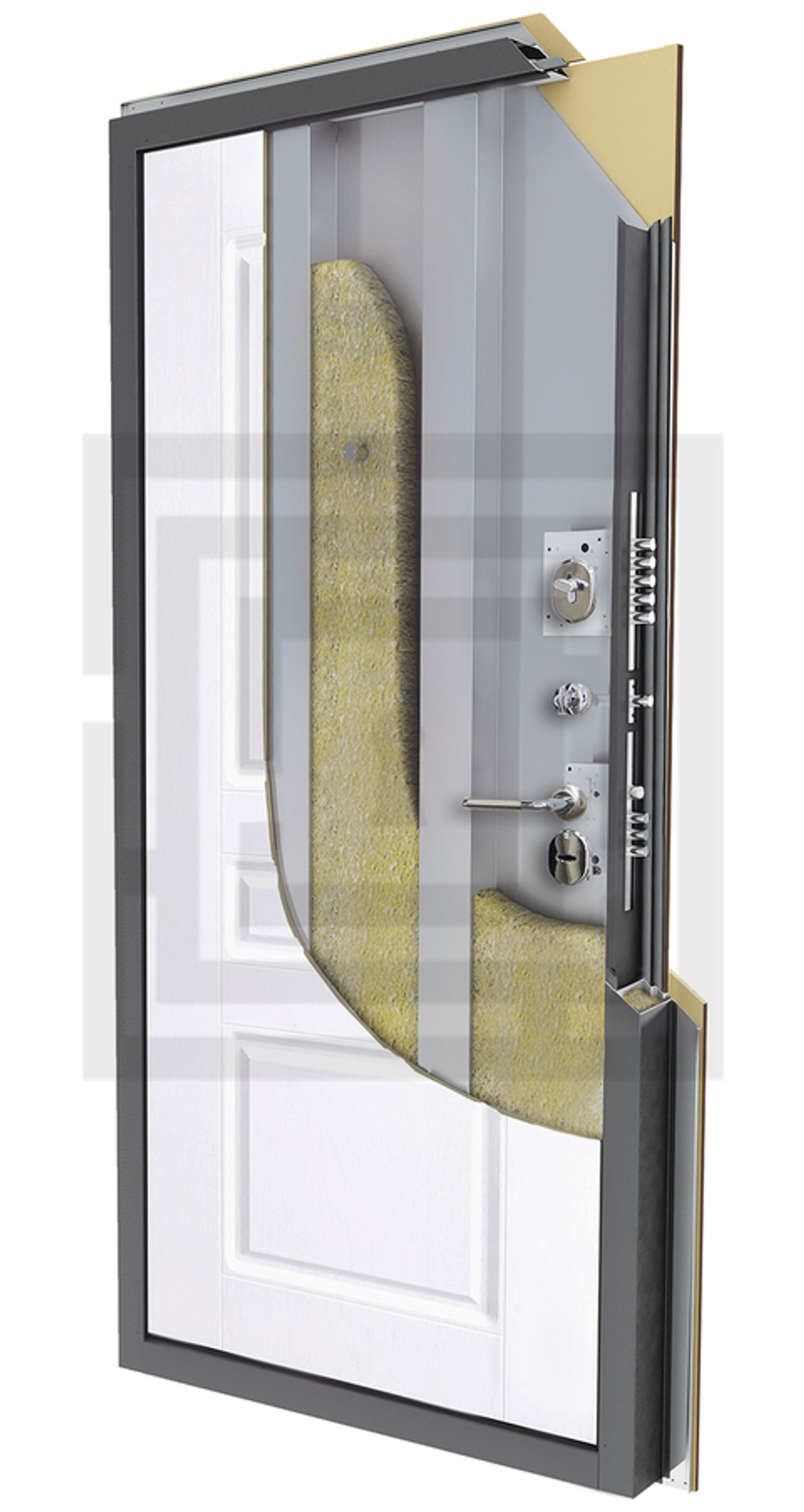 Дверь Входная Лабиринт Silver 03 - Орех премиум металлическая