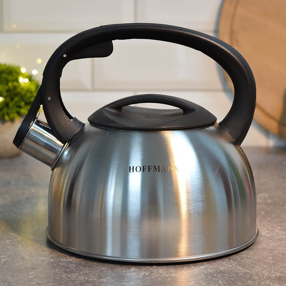 Чайник 1,8л со свистком, матовый, черная ручка, индукция, НМ 55229