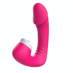Розовый вибромассажёр с клиторальной стимуляцией (Цвет: розовый)
