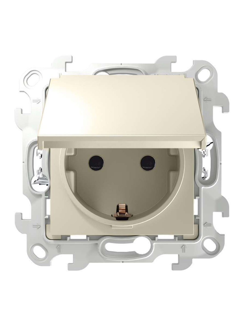 Розетка 1-м СП Simon 24 16А IP44 2P+E Push&Go механизм сл. кость Simon 2420448-031