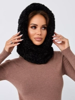 Капор зимний вязаный капюшон на флисе