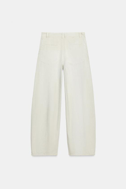 ZARA БРЮКИ BALLOON С ЗАЩИПАМИ, ЛИНЯЛЫЙ ЗЕЛЕНЫЙ