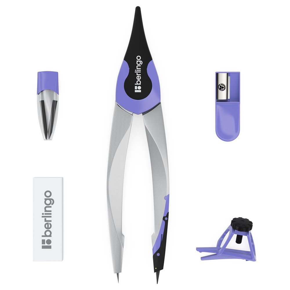 Готовальня 5 предметов Berlingo Optimum, пластиковый футляр, ассортимент