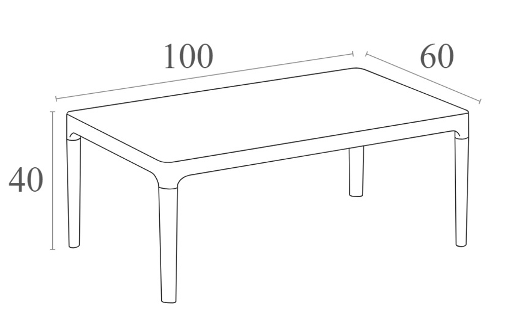 Столик пластиковый журнальный Siesta Contract Sky Lounge Table, бежевый