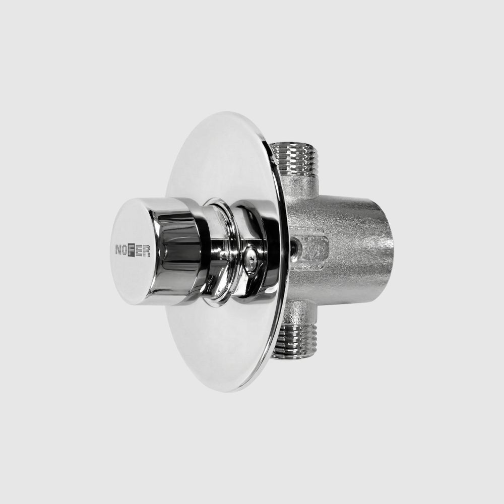 Кран с кнопкой и таймером для раковины и писсуара латунь NOFER 07570.N глянцевый