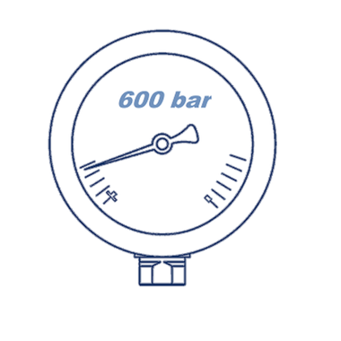 Манометр глицериновый D63 G1/4 - 600 Bar - радиальное подключение VERSO