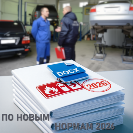 Придорожный сервис. Инструкция о мерах пожарной безопасности для автосервиса 2026 в формате Word (.docx)