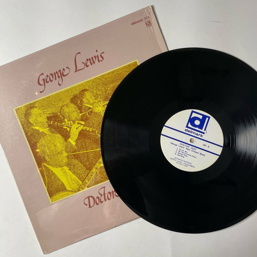 Винтажная виниловая пластинка LP George Lewis New Orleans Ragtime Band Doctor Jazz (USA 1980)