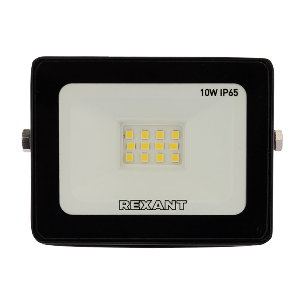 Прожектор светодиодный СДО 10Вт 800Лм 6500К холодный свет, черный корпус REXANT