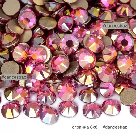 Стразы клеевые, Rose AB 8*8, P49, SS20, 1440, (F2)