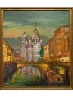Картина маслом Вечерний Петербург Федорищев