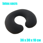 Подушка для шеи надувная Intex 68675 Travel 36х30х10 см / Подушка-подголовник Интекс велюровая дорожная для путешествий, самолета и автомобиля