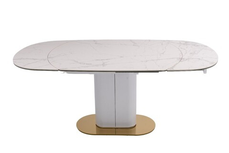 Стол обеденный Ist Casa раскладной Атриум-2, 120(30+30)х90х77 см, белая керамика