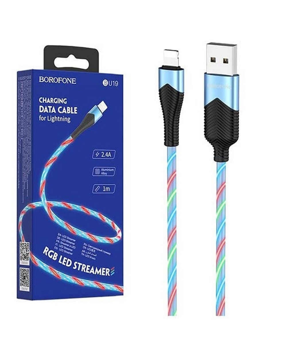Кабель USB - Lightning BOROFONE BU19 (синий) 1м
