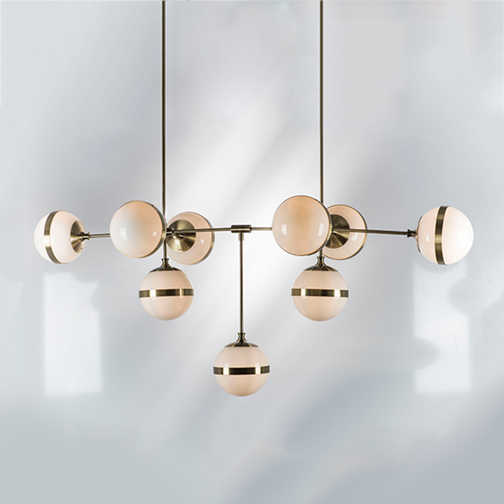 813191 Люстра GLOBO 9х40W E14 бронза/белый