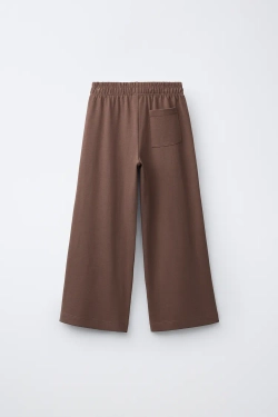 ZARA ПЛОТНЫЕ БРЮКИ WIDE LEG, КОРИЧНЕВЫЙ