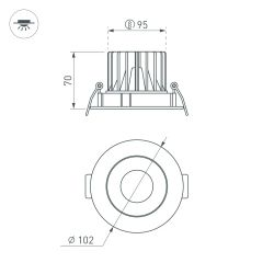 Светильник MS-FORECAST-BUILT-TURN-R102-12W Day4000 (BK-BK, 32 deg, 230V) (Arlight, IP20 Металл, 5 лет) 035452