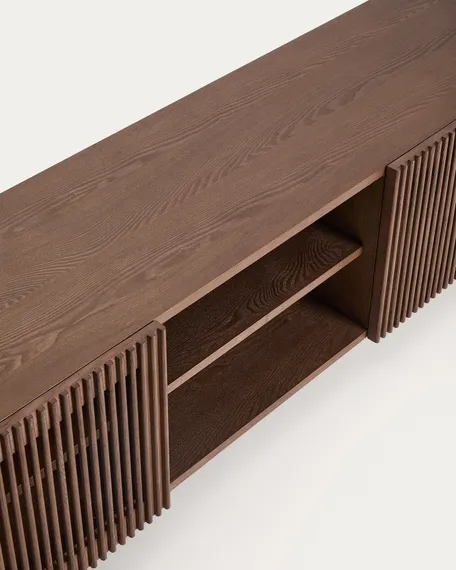 Тумба под ТВ Beyla из ясеня с отделкой под орех