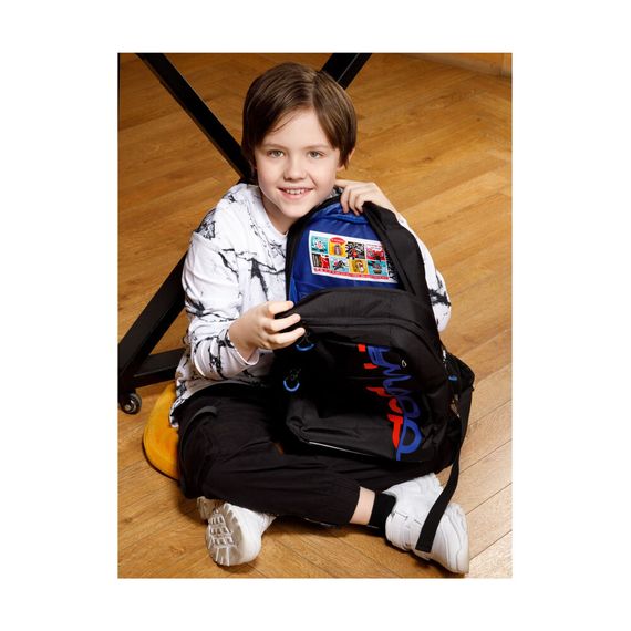 Çanta \ Bag \ RB-356-4 Рюкзак школьный (/1 черный - синий)