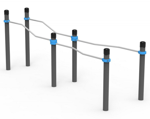 Изогнуто-горизонтальные и изогнутые разноуровневые брусья 653.03.03