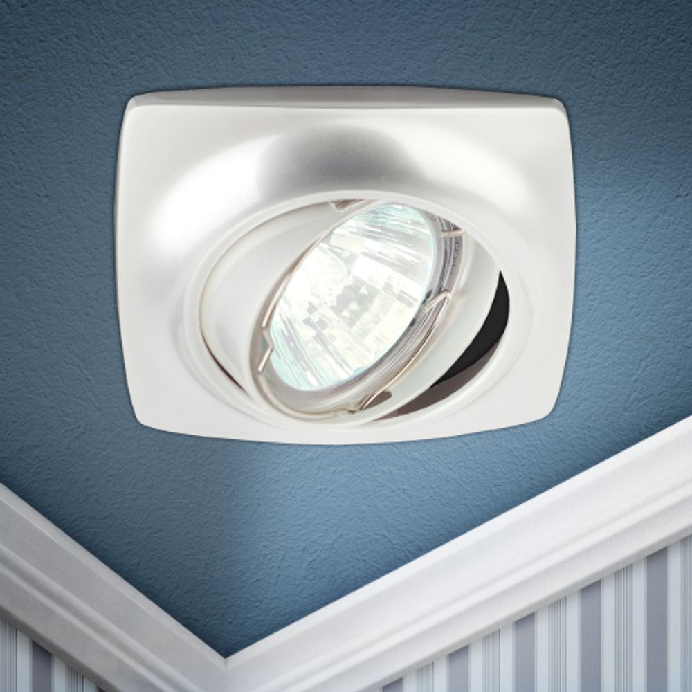 Светильник встраиваемый ЭРА KL63A PS под лампу MR16 GU5.3 поворотный перламутровое серебро | Литые встраиваемые светильники