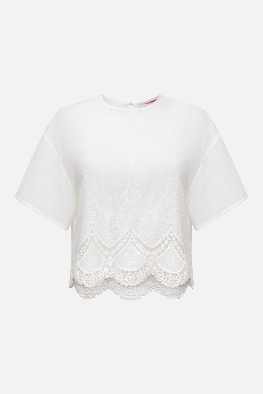 Блуза с коротким рукавом из шитья