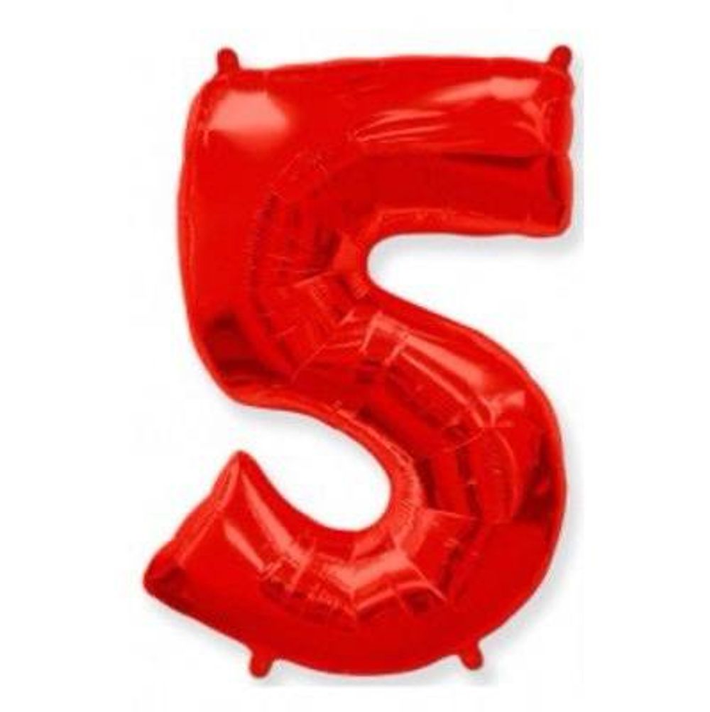Цифра "5" красный 