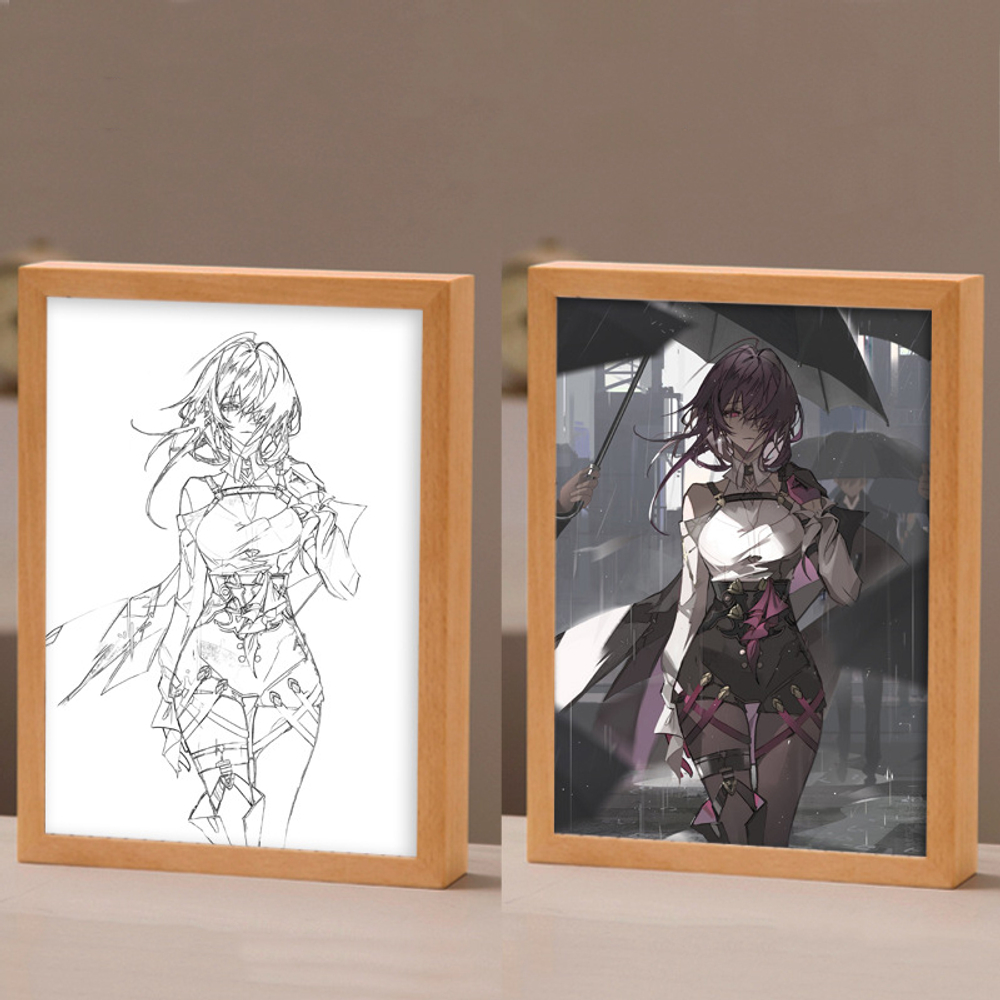 Светильник в рамке "Хонкай Стар Рейл / Honkai: Star Rail" 22,5х17,5 см