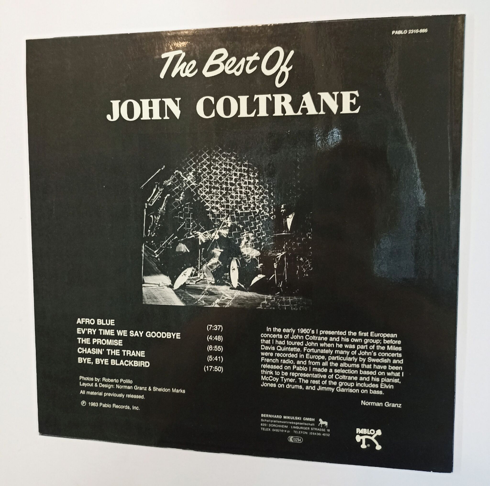 Винтажная виниловая пластинка John Coltrane The Best Of John Coltrane (Germany 1983)