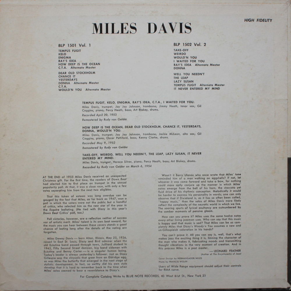 Miles Davis / Volume 1 (LP)