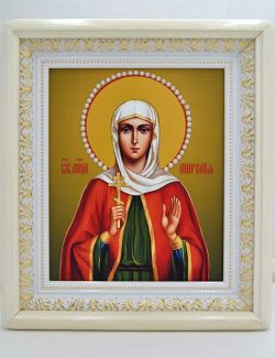 Икона святой Миропии Хиосской ручной работы.