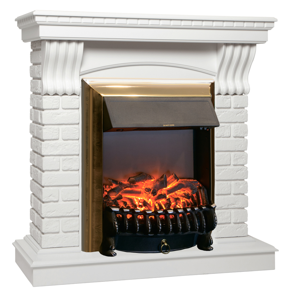 Каминокомплект Real Flame Jazz WT с очагом Fobos Lux Brass
