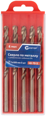 Сверло по металлу Cutop Profi с кобальтом 5%, 7 x 109 мм (5 шт) 48-70-5