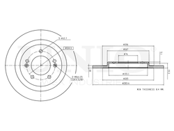 Диск тормозной задний UNIO BRD-20421