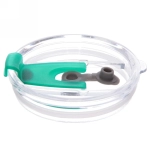 Кружка стеклянная 450мл с крышкой и трубочкой «Авокадо»