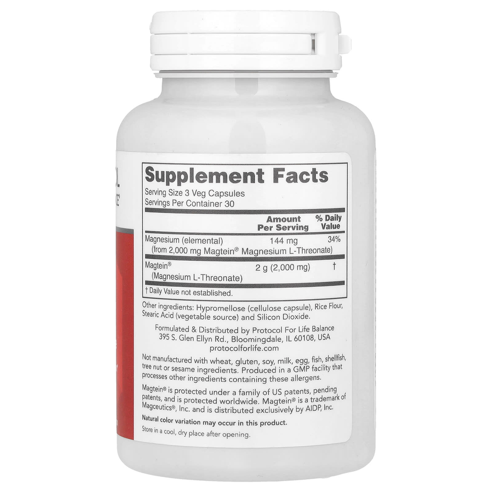 Protocol for Life Balance, Magtein®, L-треонат магния, 90 растительных капсул