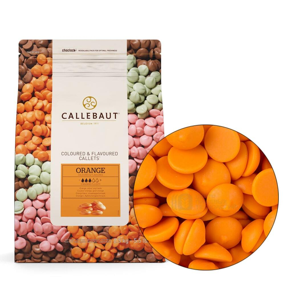 Шоколад цветной ORANGE Barry Callebaut в каллетах 2,5кг